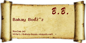 Bakay Boáz névjegykártya